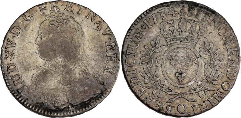 FRANCE / CAPÉTIENS - FRANCE / ROYAL
Louis XV (1715-1774). Écu aux rameaux d’oliv...