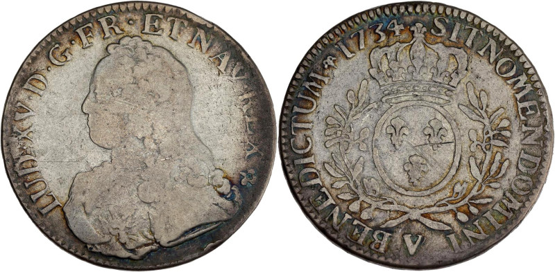 FRANCE / CAPÉTIENS - FRANCE / ROYAL
Louis XV (1715-1774). Écu aux rameaux d’oliv...