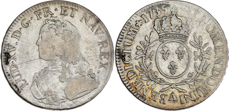 FRANCE / CAPÉTIENS - FRANCE / ROYAL
Louis XV (1715-1774). Écu aux rameaux d’oliv...