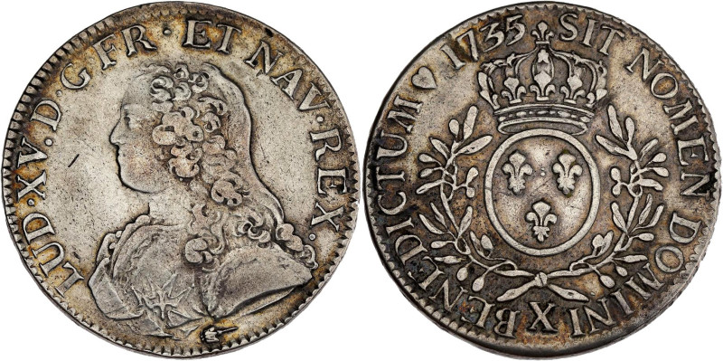 FRANCE / CAPÉTIENS - FRANCE / ROYAL
Louis XV (1715-1774). Écu aux rameaux d’oliv...