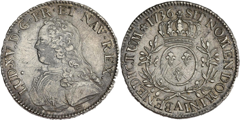 FRANCE / CAPÉTIENS - FRANCE / ROYAL
Louis XV (1715-1774). Écu aux rameaux d’oliv...