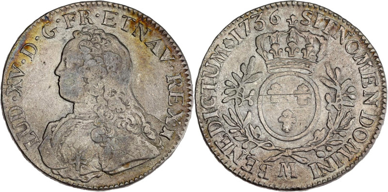 FRANCE / CAPÉTIENS - FRANCE / ROYAL
Louis XV (1715-1774). Écu aux rameaux d’oliv...