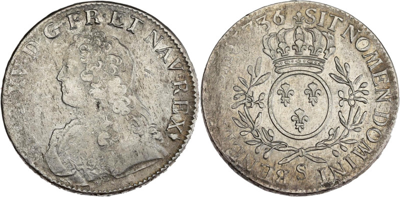 FRANCE / CAPÉTIENS - FRANCE / ROYAL
Louis XV (1715-1774). Écu aux rameaux d’oliv...