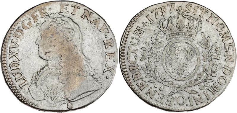 FRANCE / CAPÉTIENS - FRANCE / ROYAL
Louis XV (1715-1774). Écu aux rameaux d’oliv...