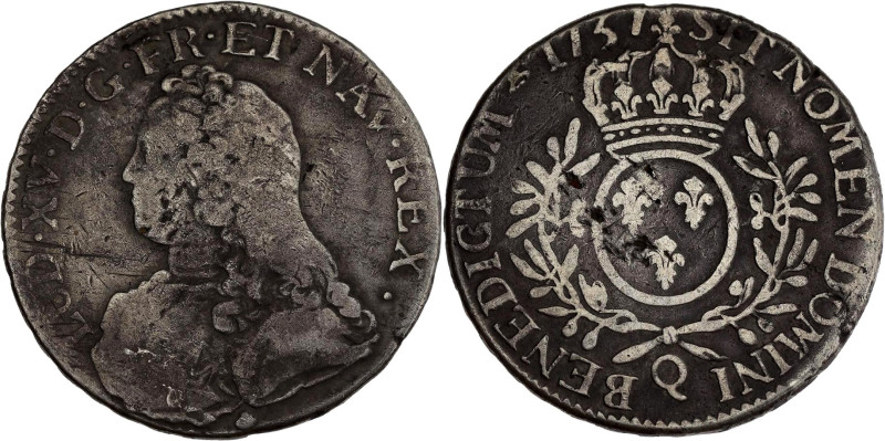 FRANCE / CAPÉTIENS - FRANCE / ROYAL
Louis XV (1715-1774). Écu aux rameaux d’oliv...