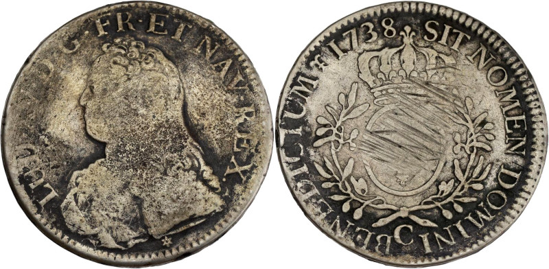 FRANCE / CAPÉTIENS - FRANCE / ROYAL
Louis XV (1715-1774). Écu aux rameaux d’oliv...