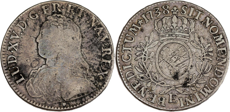 FRANCE / CAPÉTIENS - FRANCE / ROYAL
Louis XV (1715-1774). Écu aux rameaux d’oliv...