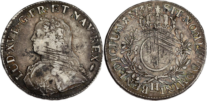 FRANCE / CAPÉTIENS - FRANCE / ROYAL
Louis XV (1715-1774). Écu aux rameaux d’oliv...