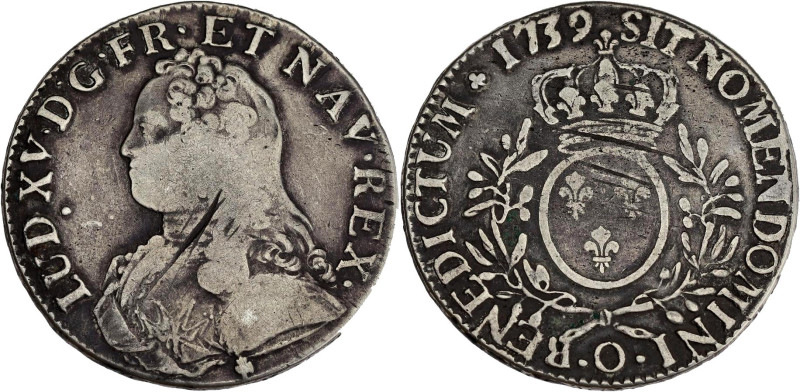 FRANCE / CAPÉTIENS - FRANCE / ROYAL
Louis XV (1715-1774). Écu aux rameaux d’oliv...