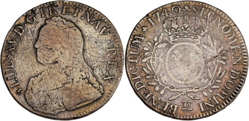 FRANCE / CAPÉTIENS - FRANCE / ROYAL
Louis XV (1715-1774). Écu aux rameaux d’oliv...