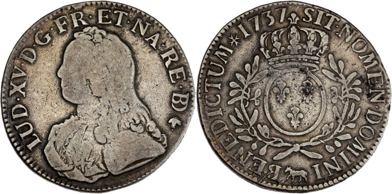 FRANCE / CAPÉTIENS - FRANCE / ROYAL
Louis XV (1715-1774). Écu de Béarn aux ramea...