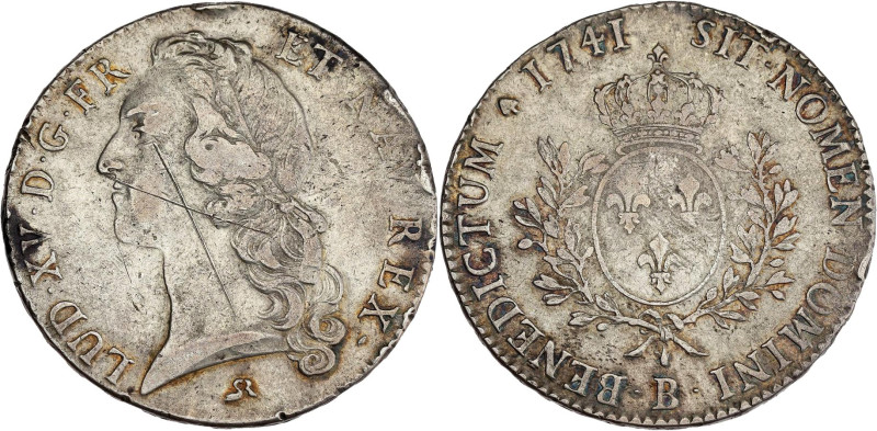 FRANCE / CAPÉTIENS - FRANCE / ROYAL
Louis XV (1715-1774). Écu au bandeau 1741, B...