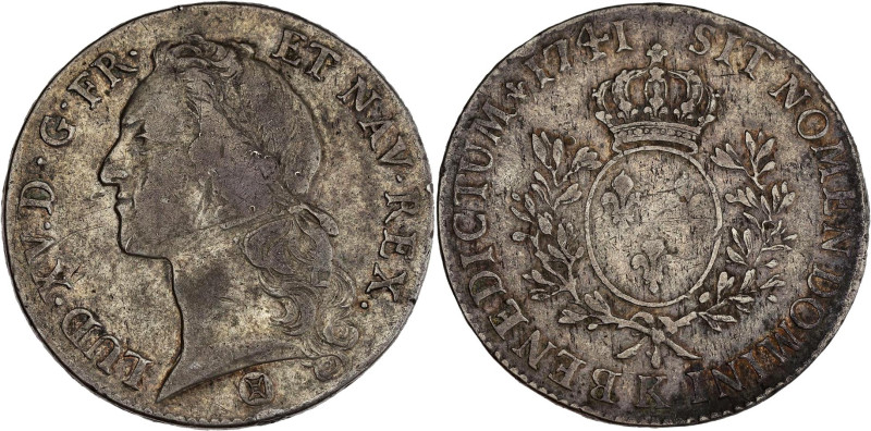 FRANCE / CAPÉTIENS - FRANCE / ROYAL
Louis XV (1715-1774). Écu au bandeau 1741, K...