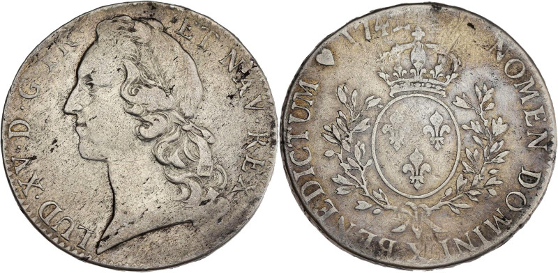 FRANCE / CAPÉTIENS - FRANCE / ROYAL
Louis XV (1715-1774). Écu au bandeau 1742, X...