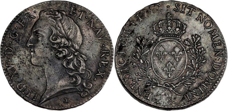 FRANCE / CAPÉTIENS - FRANCE / ROYAL
Louis XV (1715-1774). Écu au bandeau 1742, &...