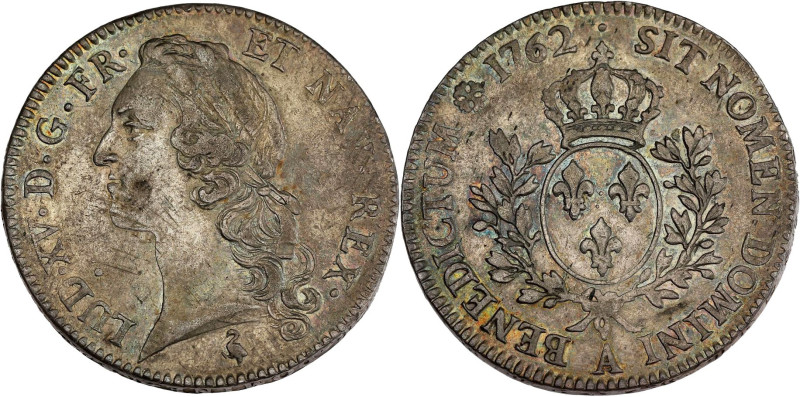 FRANCE / CAPÉTIENS - FRANCE / ROYAL
Louis XV (1715-1774). Écu au bandeau 1762, 2...