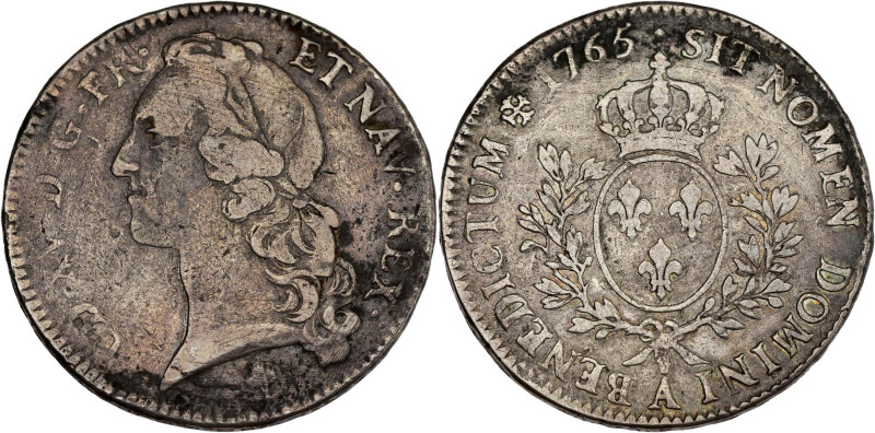 FRANCE / CAPÉTIENS - FRANCE / ROYAL
Louis XV (1715-1774). Écu au bandeau 1765, A...