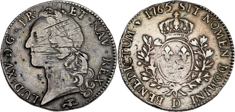 FRANCE / CAPÉTIENS - FRANCE / ROYAL
Louis XV (1715-1774). Écu au bandeau 1765, D...