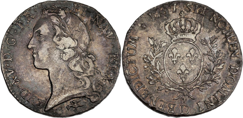 FRANCE / CAPÉTIENS - FRANCE / ROYAL
Louis XV (1715-1774). Écu au bandeau 1767, D...