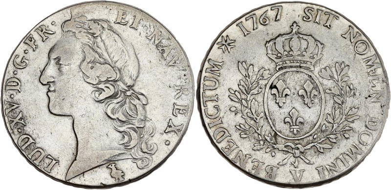 FRANCE / CAPÉTIENS - FRANCE / ROYAL
Louis XV (1715-1774). Écu au bandeau 1767, V...