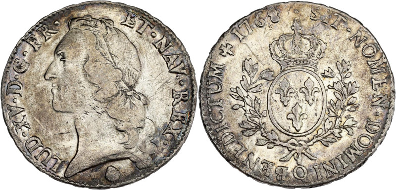 FRANCE / CAPÉTIENS - FRANCE / ROYAL
Louis XV (1715-1774). Écu au bandeau 1768/4,...