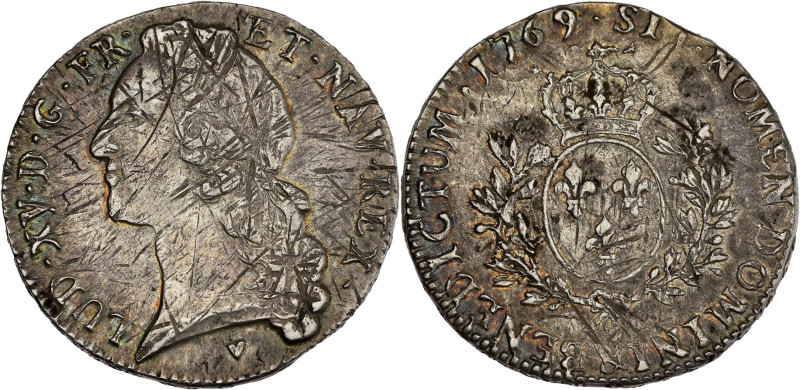 FRANCE / CAPÉTIENS - FRANCE / ROYAL
Louis XV (1715-1774). Écu au bandeau 1769, &...