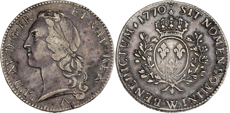 FRANCE / CAPÉTIENS - FRANCE / ROYAL
Louis XV (1715-1774). Écu au bandeau 1770/69...