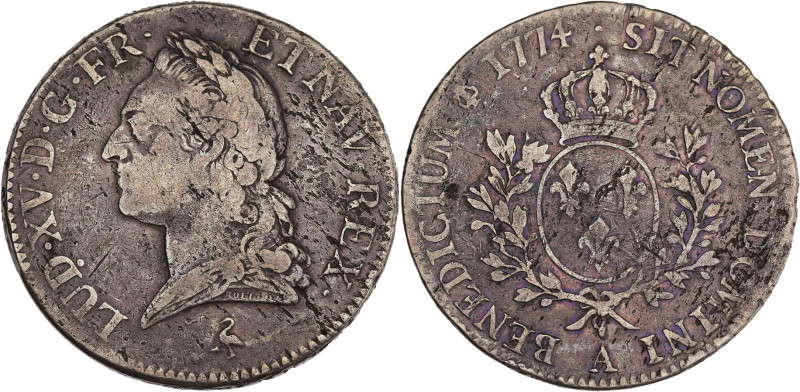 FRANCE / CAPÉTIENS - FRANCE / ROYAL
Louis XV (1715-1774). Écu dit à la vieille t...