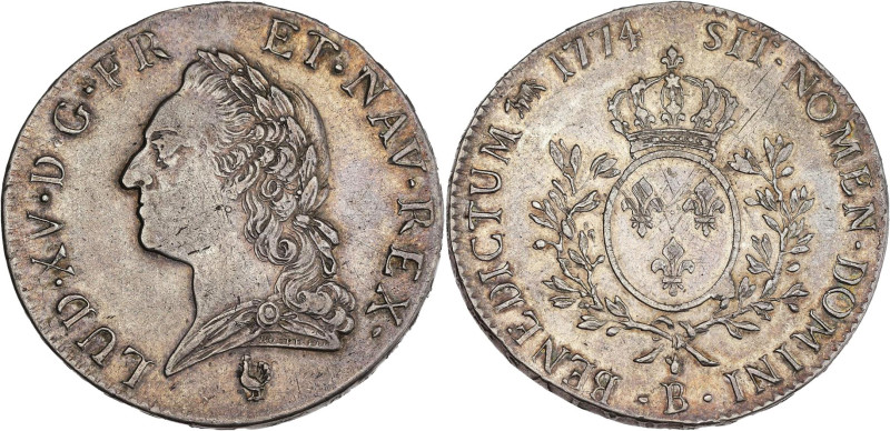 FRANCE / CAPÉTIENS - FRANCE / ROYAL
Louis XV (1715-1774). Écu dit à la vieille t...