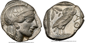 ATTICA. Athens. Ca. 440-404 BC. AR tetradrachm (25mm, 17.20 gm, 6h). NGC MS 5/5 - 4/5. Mid-mass coinage issue. Head of Athena right, wearing earring, ...