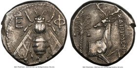 IONIA. Ephesus. Ca. 4th century BC. AR tetradrachm (23mm, 15.11 gm, 12h). NGC XF 4/5 - 3/5. Ca. 350-340 BC. Xairimenes, magistrate. E-Φ, bee with stra...