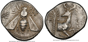 IONIA. Ephesus. Ca. 4th century BC. AR tetradrachm (26mm, 15.04 gm, 12h). NGC Choice VF 3/5 - 4/5. Ca. 370-360 BC. Peithenus, magistrate. E-Φ, bee wit...