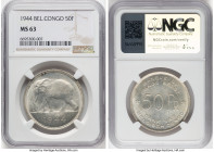 Belgian Colony 50 Francs 1944 MS63 NGC, Pretoria mint, KM27. HID09801242017 © 2024 Heritage Auctions | All Rights Reserved