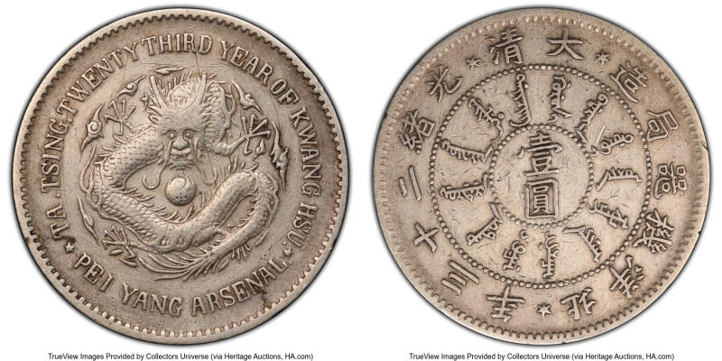 Chihli. Kuang-hsü Dollar Year 23 (1897) XF Details (Graffiti) PCGS, KM-Y65.1, L&...