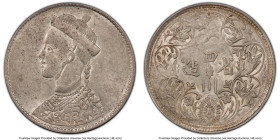 Tibet. Theocracy Rupee ND (1911-1933) AU55 PCGS, KM-Y3.2, LM-359. A lovely sparingly circulated example that carries an even dove gray tone. HID098012...