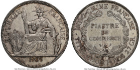 French Colony Piastre 1909-A MS61 NGC, Paris mint, KM5a.1, Lec-292. Confidently Mint State and showcasing notable flash and die polish. HID09801242017...