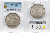 French Colony Piastre 1921-H MS62 PCGS, Heaton mint, KM5a.3, Lec-297. An appealing slate-gray offering with defined depictions. From the Bob Klein His...