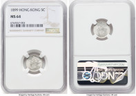 British Colony. Victoria 5 Cents 1899 MS64 NGC, KM10, Prid-148. Key date in this sought-after fractional series. HID09801242017 © 2024 Heritage Auctio...