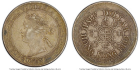 British Colony. Victoria 1/2 Dollar (50 Cents) 1866 XF40 PCGS, Hong Kong mint, KM8. Mintage: 59,000. A wonderful representative from an elusive type a...