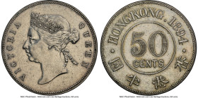 British Colony. Victoria 50 Cents 1894 AU Details (Cleaned) NGC, KM9.1, Prid-12. Last year of 5-year type. Strong detail with sharp legends are still ...