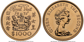 British Colony. Elizabeth II gold "Royal Visit" 1000 Dollars 1975 MS66 NGC, Royal mint, KM38, Fr-1. Visit of Queen Elizabeth. HID09801242017 © 2024 He...