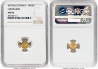 Hyderabad. Mir Usman Ali Khan gold 1/8 Ashrafi AH 1364 Year 35 (1945/1946) MS65 NGC, KM-Y57. A beautiful Gem featuring the instantly recognizable arch...