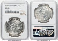 Meiji Yen Year 24 (1891) MS61 NGC, KM-YA25.3. Bright pearly surfaces accented by burnt sienna patination along the rims. From the M&N Collection HID09...