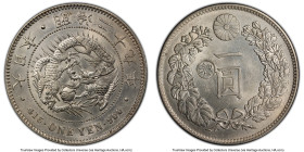 Meiji Yen Year 29 (1896) MS61 PCGS, KM-YA25.3. JNDA 01-10C. Left variety. From the Bob Klein History of Money Collection HID09801242017 © 2024 Heritag...