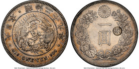 Meiji Counterstamped "Gin Right" Yen Year 30 (1897) MS61 NGC, KM-Y28a.1. Host: Meiji Year 29 (1896) Yen; Counterstamp: Gin right. HID09801242017 © 202...