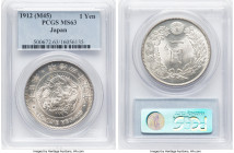 Meiji Yen Year 45 (1912) MS63 PCGS, KM-YA25.3. From the Bob Klein History of Money Collection HID09801242017 © 2024 Heritage Auctions | All Rights Res...