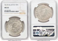 Taisho Yen Year 3 (1914) MS63 NGC, KM-Y38. From the Bob Klein History of Money Collection HID09801242017 © 2024 Heritage Auctions | All Rights Reserve...