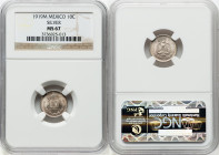 Estados Unidos 10 Centavos 1919-M MS67 NGC, Mexico City mint, KM429. Tied for the finest certified at NGC. HID09801242017 © 2024 Heritage Auctions | A...
