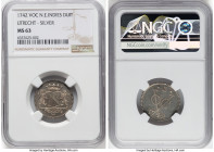 Dutch Colony. United East India Company silver Duit 1742 MS63 NGC, Utrecht mint, KM111.1a. HID09801242017 © 2024 Heritage Auctions | All Rights Reserv...