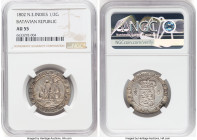Dutch Colony. Batavian Republic 1/2 Gulden 1802 AU55 NGC, Dordrecht mint, KM82. A charming planchet with maple patina along the rims. HID09801242017 ©...